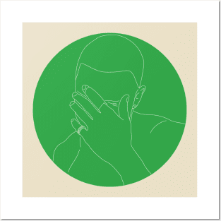 Frank Ocean Green Circle Minimalist Line Posters and Art